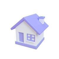casa sencilla. ideas de ahorro a largo plazo para comprar bienes raíces. Ilustración de procesamiento 3d con trazado de recorte. foto