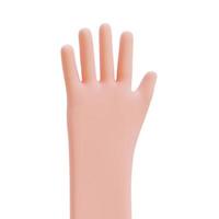 Cartoon hands. Hands raised to count fingers. 3d render illustration with Clipping path. photo