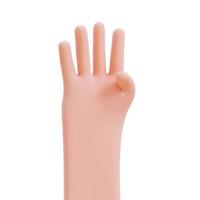 Cartoon hands. Hands raised to count fingers. 3d render illustration with Clipping path. photo