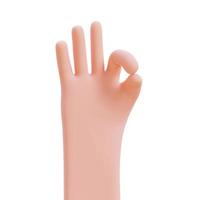 Cartoon hands. Hands raised to count fingers. 3d render illustration with Clipping path. photo