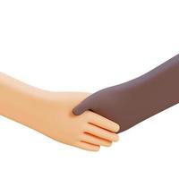 handshake illustration business cooperation concept. 3d render illustration with Clipping path. photo