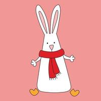 Rabbit symbol of 2023. Rabbit in a scarf. Calendar template. vector