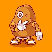 cute potato illustration suitable for mascot sticker and t-shirt design vector