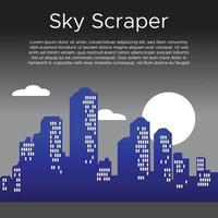 night sky craper background vector design