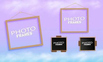 REALISTIC SQUARE PHOTO FRAME, with bright and elegant background color, great for photo printing, photo decoration vector