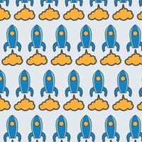 rocket pattern background vector