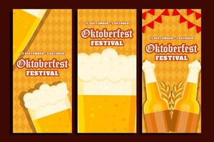 colección plana de banners verticales de oktoberfest vector