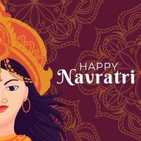 happy Navratri illustration in flat style vector