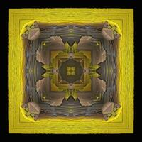 Unique repetition texture details 3D design ornament black background photo