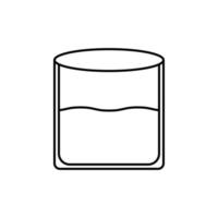 rock glass icon with water. simple, line, silhouette and clean style. suitable for symbol, sign, icon or logo vector