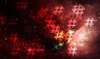 Hashtag random on space background. Illustration. photo