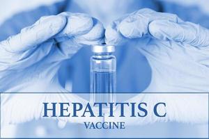 Hepatitis C vaccine. medical ampoule in the hands of a doctor. Vaccination awareness concept. Toned image. Soft blurred background. Medical poster. photo