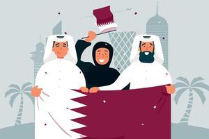 ilustración plana del día nacional de qatar vector