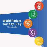 World Patient Safety day, Social media post design. September 17 vector