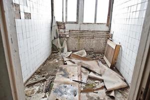 Industrial interior of an old abandoned factory. photo