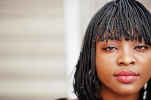 Close up portrait of beautiful african american woman. photo