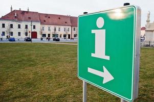 Tourist information sign at european city. photo