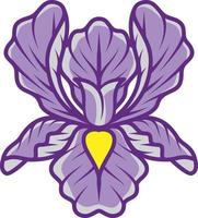 un dibujo colorido de flor irlandesa púrpura vector