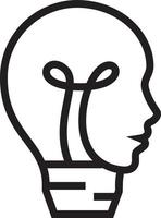 A simple head shaped bulb line art vector