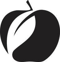 Apple with leaf in negative space vector