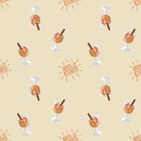 Cute seamless hand drawn watercolor apple cider pattern background photo