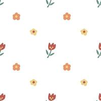 Cute seamless hand drawn watercolor flower pattern background photo