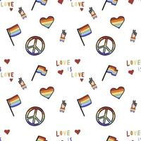 Cute seamless hand drawn watercolor lgbtq pride pattern background photo