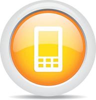 Botón de icono de teléfono móvil aislado sobre fondo blanco. vector