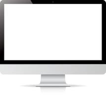 vector computer display isolated on white background