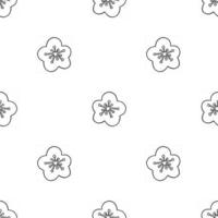 Cute seamless hand drawn ink line Japanese sakura pattern background photo