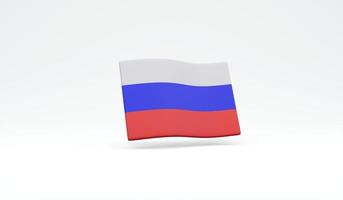 3D Rendering of Russian flag  isolated on white background concept of Russia national day. 3D Render illustration cartoon style. photo