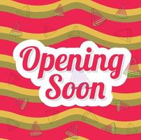 opening soon text for title needs with pink and watermelon background. vector