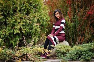 Portrait of young beautiful indian or south asian teenage girl in dress. photo