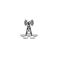 telecommunication tower design logo vector