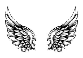 Ilustración de tatuaje de alas de ángel tribal vector
