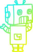 cold gradient line drawing cartoon robot vector