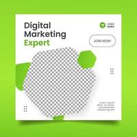 Green Digital Marketing Flyer or Social Media Banner vector