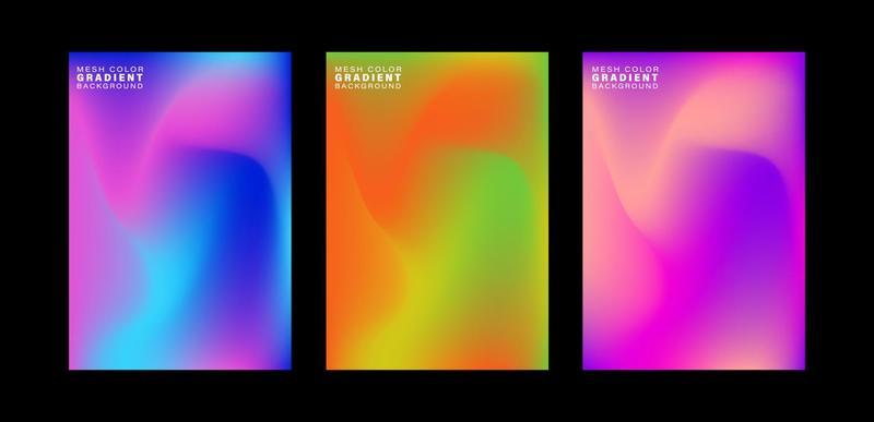 set of colorful banners with background,mesh color gradiant background