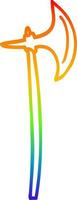 rainbow gradient line drawing cartoon axe vector