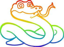 serpiente de dibujos animados de dibujo de línea de gradiente de arco iris vector