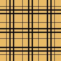 Plaid seamless pattern. Vector fabric print template. Scottish style gingham ornament. Geometric striped carpet background. Checkered black and beige backdrop.