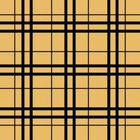 Plaid seamless pattern. Vector fabric print template. Scottish style gingham ornament. Geometric striped carpet background. Checkered black and beige backdrop.