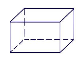 ilustración de vector matemático con figura de cubo geométrico, dibujo de símbolo gráfico escrito a mano.