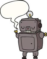 cartoon robot and speech bubble vector