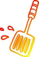warm gradient line drawing kitchen spatula tool vector