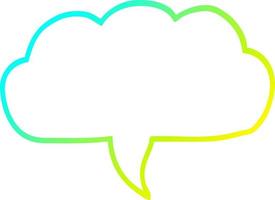 cold gradient line drawing cartoon cloud speech bubble vector