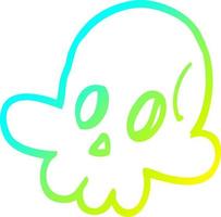 cold gradient line drawing cartoon halloween skull vector