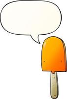 cartoon lollipop and speech bubble in smooth gradient style vector