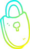 cold gradient line drawing cartoon locked padlock vector