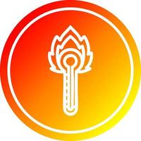 flaming thermometer circular in hot gradient spectrum vector